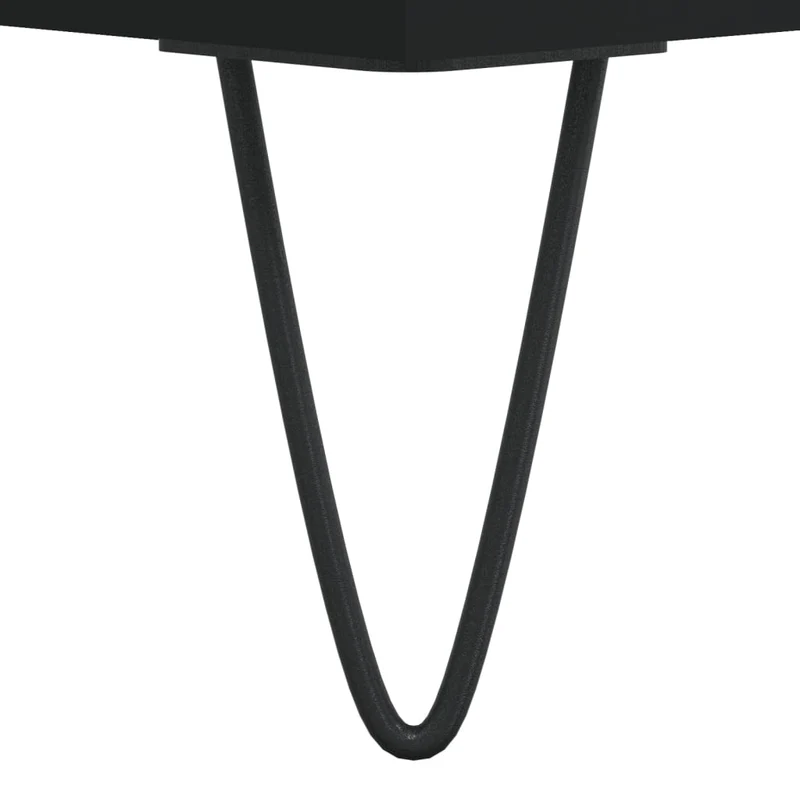 Table basse avec tiroir design moderne et contemporain 55 x 55 x 36,5 cm bois d'ingénierie noir et métal DEC039686