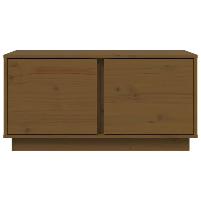 Table basse avec 2 compartiments design moderne 80 x 50 x 40 cm bois massif de pin marron DEC039499