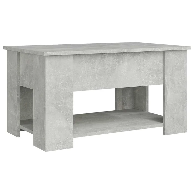 Table basse avec plateau relevable design moderne 79 x 49 x 41 cm bois d'ingénierie gris DEC039337