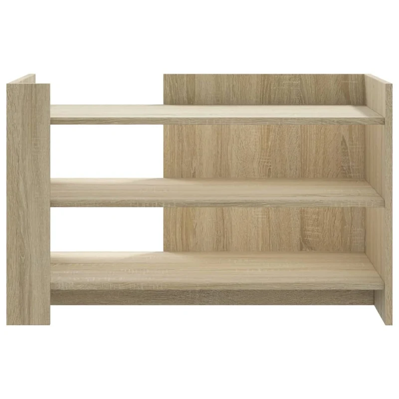 Table basse avec étagères design simple 80 x 50 x 50 cm bois d'ingénierie couleur chêne DEC039002