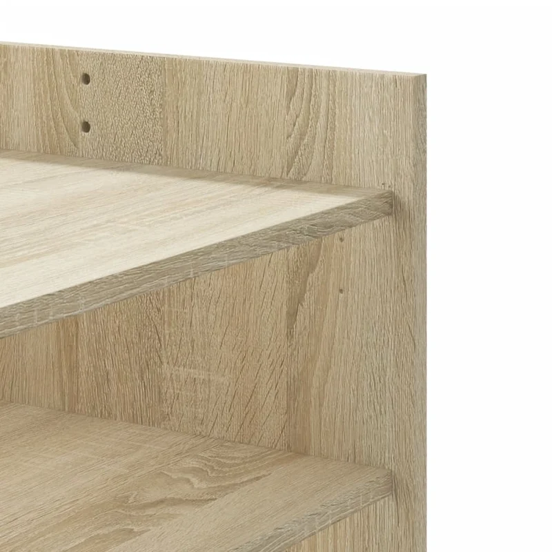 Table basse avec étagères design simple 80 x 50 x 50 cm bois d'ingénierie couleur chêne DEC039002