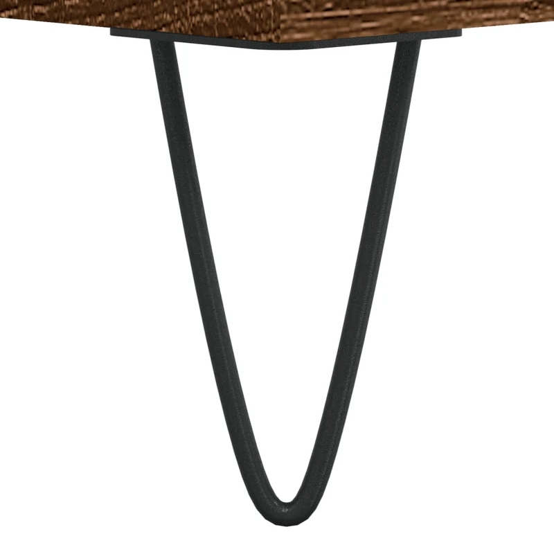 Table basse avec tiroir design industriel 90 x 49 x 45 cm bois d'ingénierie marron et métal DEC038780
