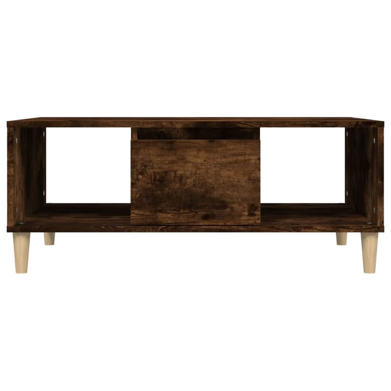 Table basse avec 2 compartiments design moderne 90 x 50 x 36,5 cm bois d'ingénierie marron DEC038521