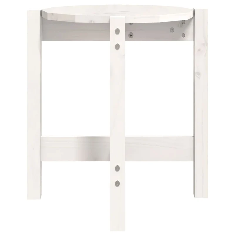 Table d'appoint design simple Ø 42,5 x 45 cm bois massif de pin blanc DEC038205