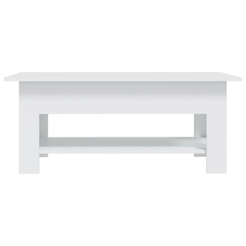 Table basse de salon design moderne 102 x 55 x 42 cm bois d'ingénierie blanc DEC037831