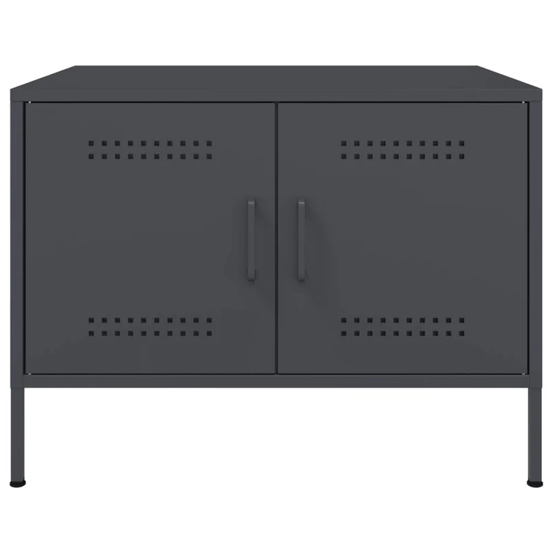 Table basse de salon design moderne 68 x 50 x 50,5 cm acier anthracite DEC037268