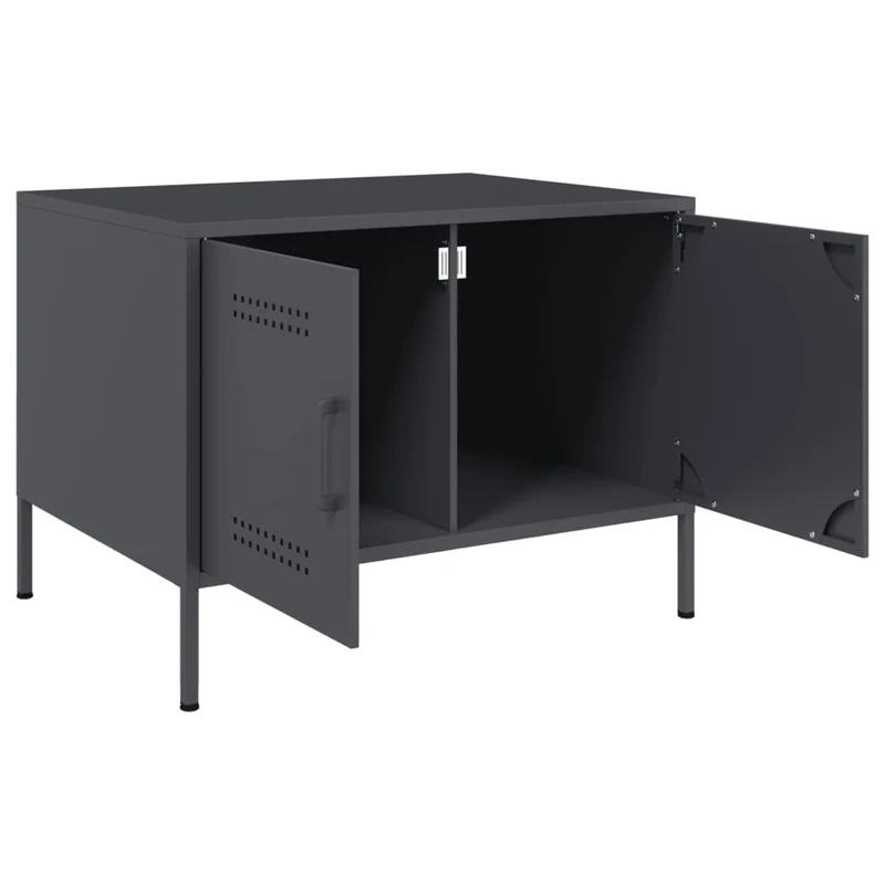 Table basse de salon design moderne 68 x 50 x 50,5 cm acier anthracite DEC037268