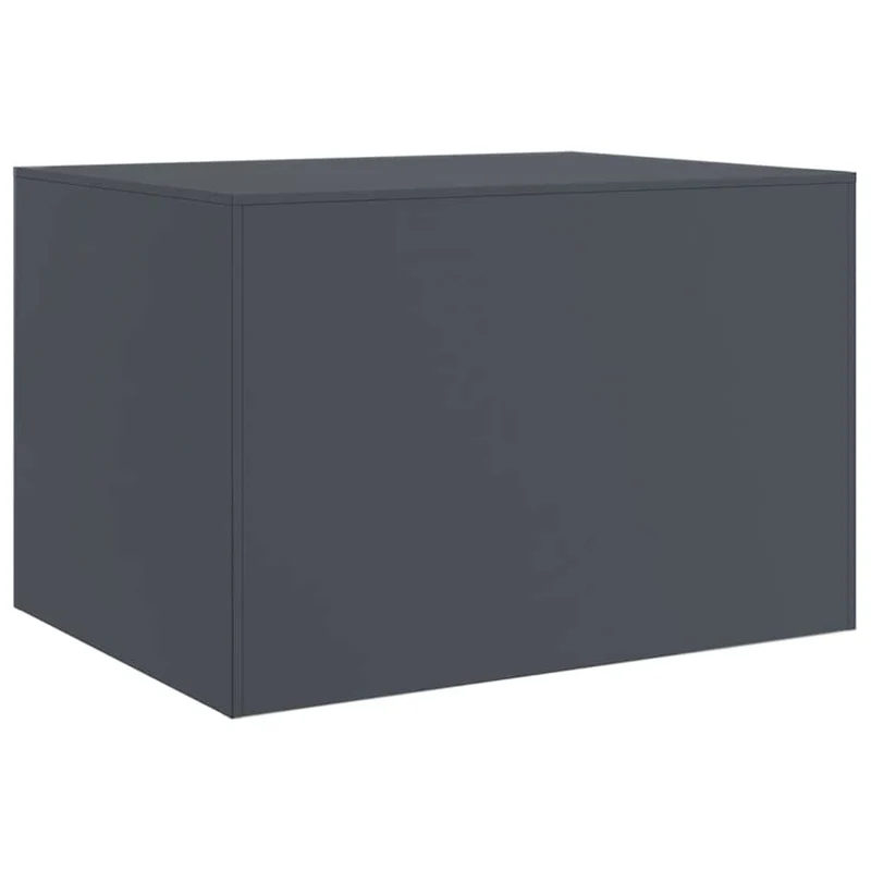 Table basse de salon avec espace de rangement design industriel 67 x 50 x 44 cm acier anthracite DEC037266