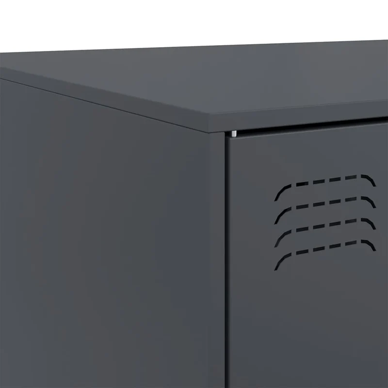 Table basse de salon avec espace de rangement design industriel 67 x 50 x 44 cm acier anthracite DEC037266