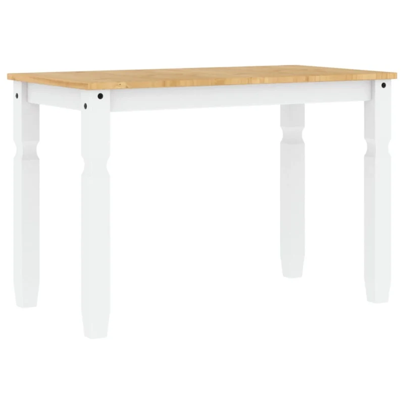 Table de salle à manger design moderne 112 x 60 x 75 cm bois massif de pin blanc DEC036854