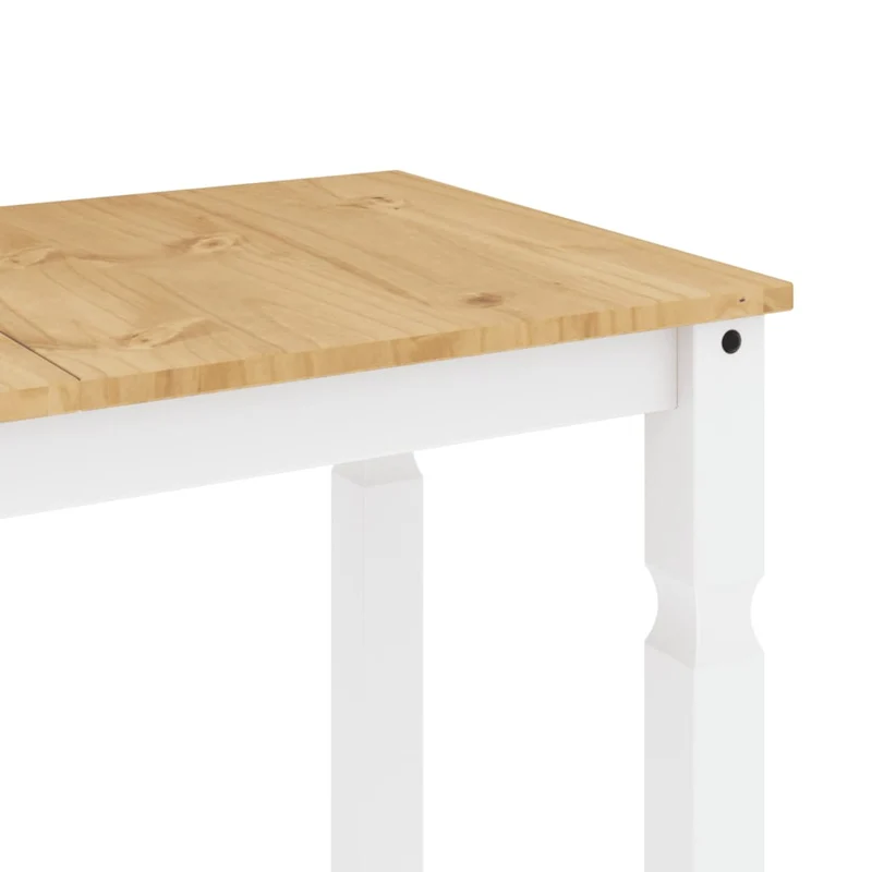 Table de salle à manger design moderne 112 x 60 x 75 cm bois massif de pin blanc DEC036854