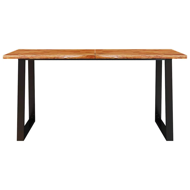 Table de salle à manger design industriel 160 x 80 x 75 cm bois d'acacia solide et acier DEC036717