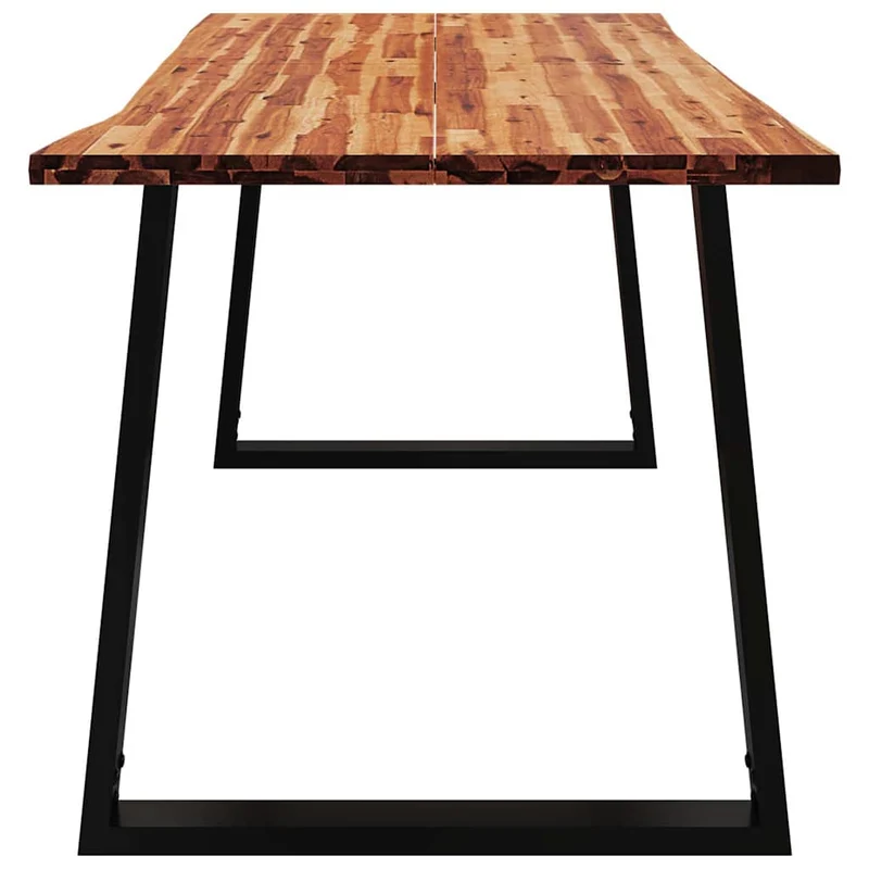 Table de salle à manger design industriel 160 x 80 x 75 cm bois d'acacia solide et acier DEC036717