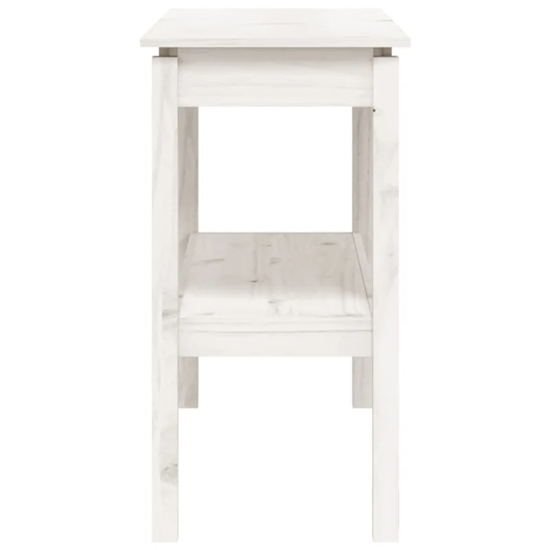 Table console style simple 110 x 40 x 75 cm bois de pin solide blanc DEC031693