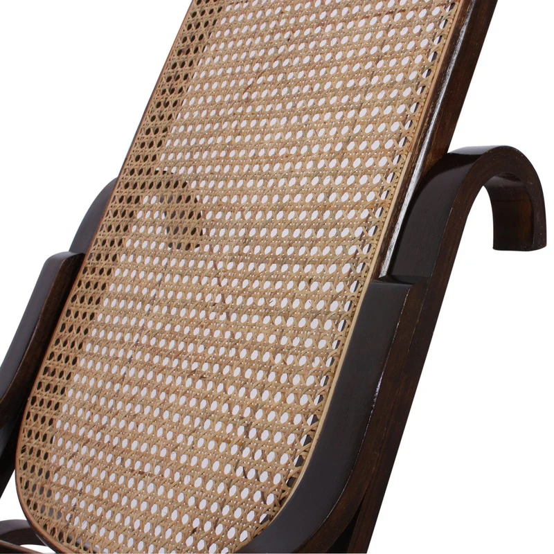 Fauteuil à bascule rocking chair couleur noyer rotin FAB04001