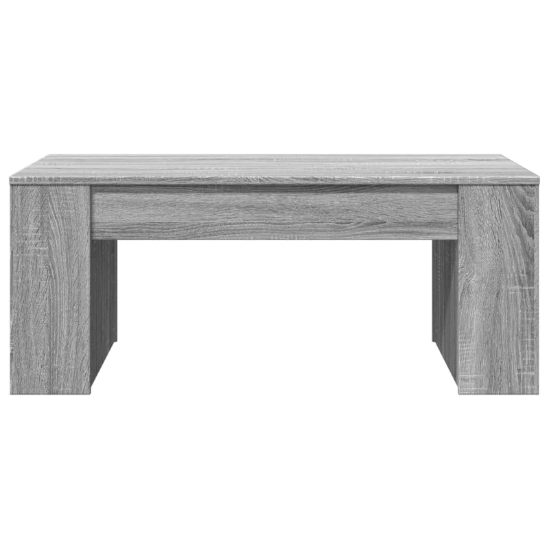 Table basse avec étagères 102 x 55 x 42 cm bois d'ingénierie gris DEC039996