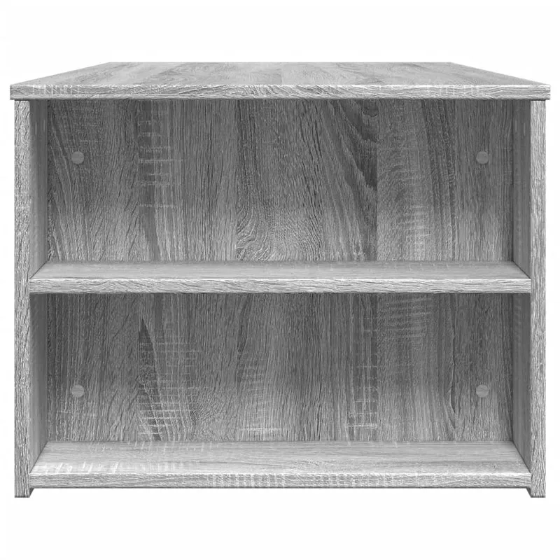 Table basse avec étagères 102 x 55 x 42 cm bois d'ingénierie gris DEC039996