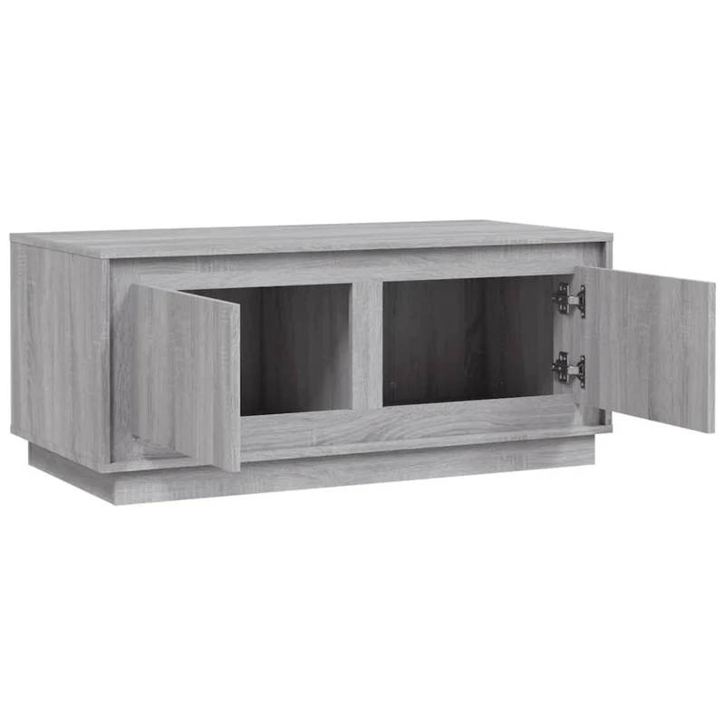 Table basse avec 2 compartiments 102 x 50 x 44 cm bois d'ingénierie gris DEC039989
