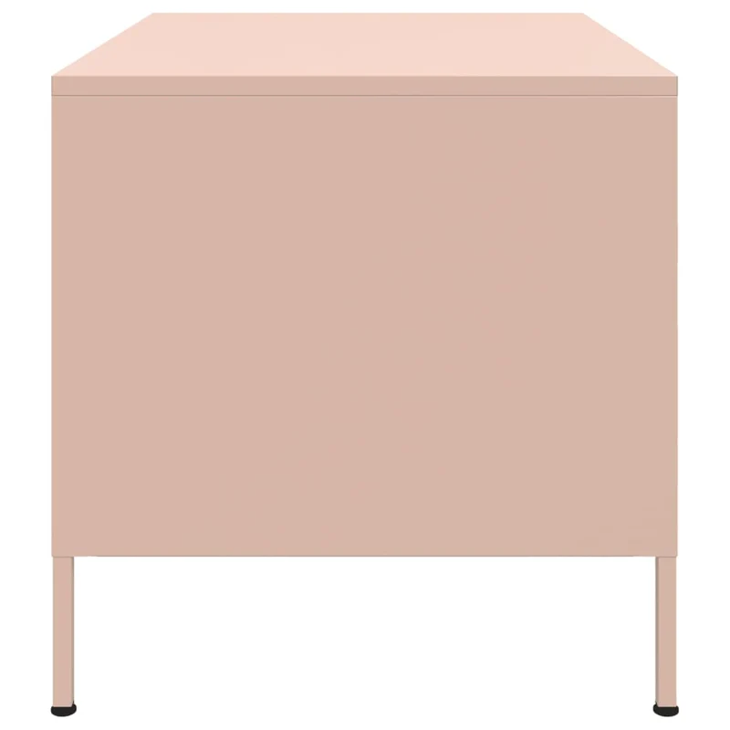 Table basse avec deux compartiments design industriel moderne 68 x 50 x 50,5 cm acier rose DEC039916