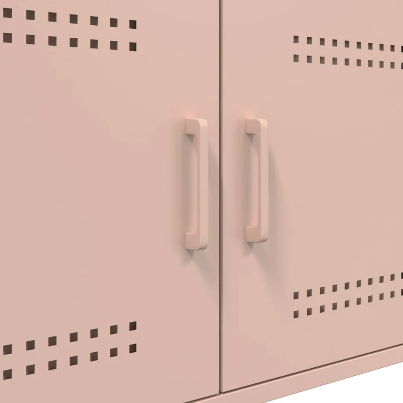 Table basse avec deux compartiments design industriel moderne 68 x 50 x 50,5 cm acier rose DEC039916