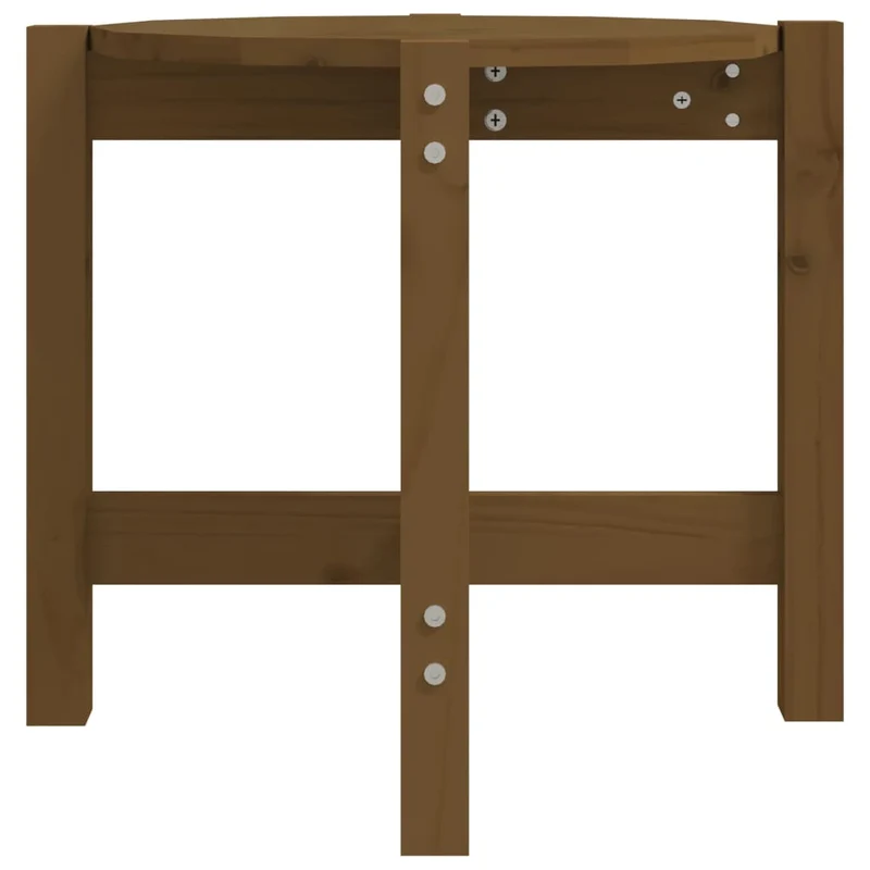 Table basse table d'appoint design simple Ø 52,5 x 45 cm bois massif de pin couleur marron miel DEC039510