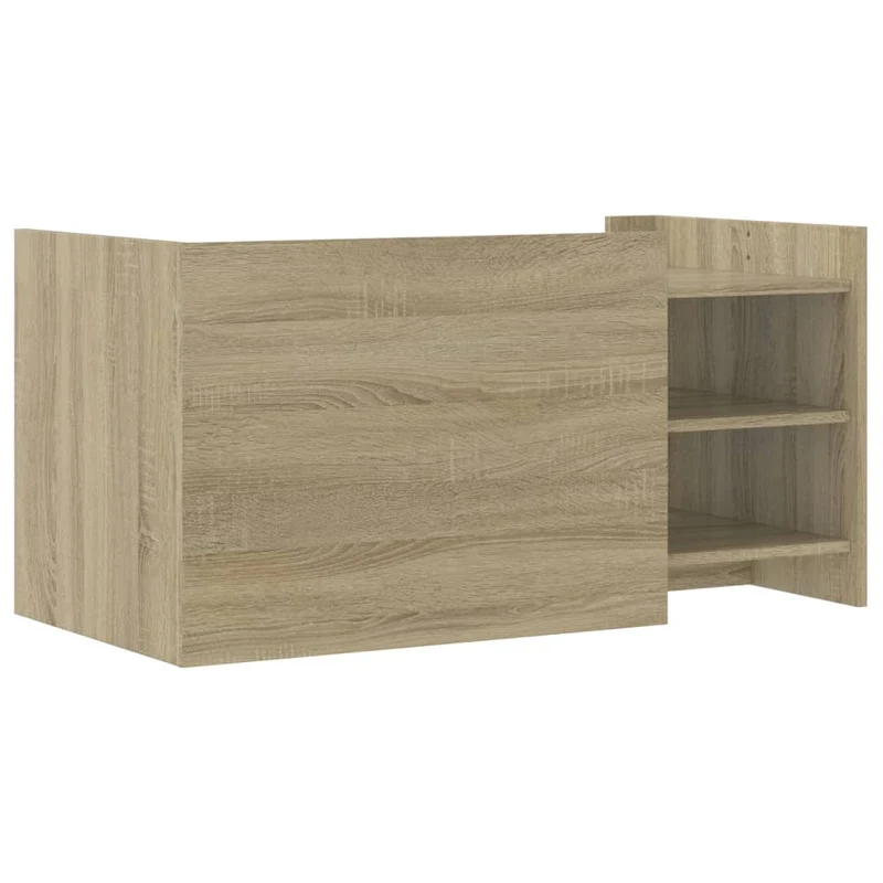 Table basse avec étagères design moderne 100 x 50 x 50 cm bois d'ingénierie couleur chêne DEC038870