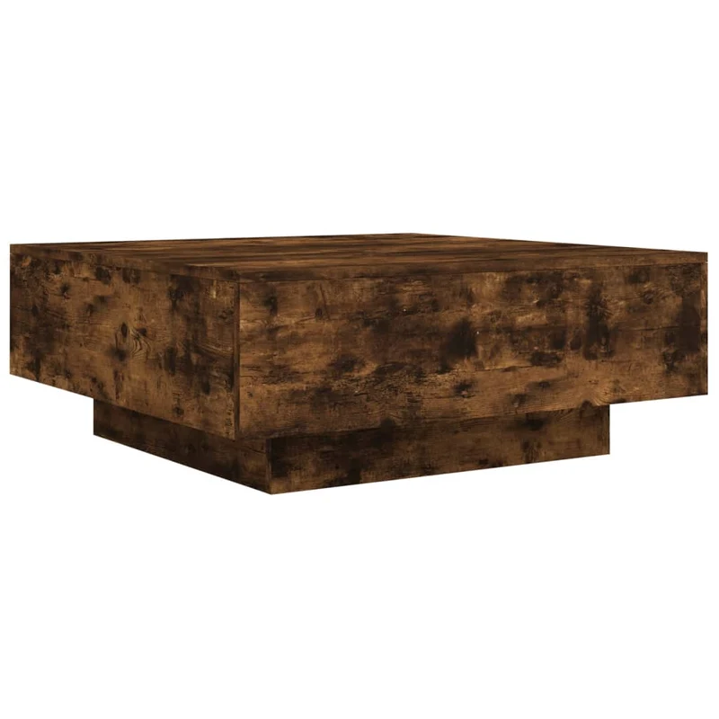 Table basse design rustique 80 x 80 x 31 cm bois d'ingénierie marron DEC038485