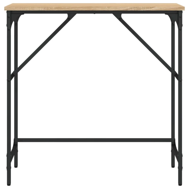 Table d'appoint style industriel 75 x 32 x 75 cm bois d'ingénierie et métal DEC031953
