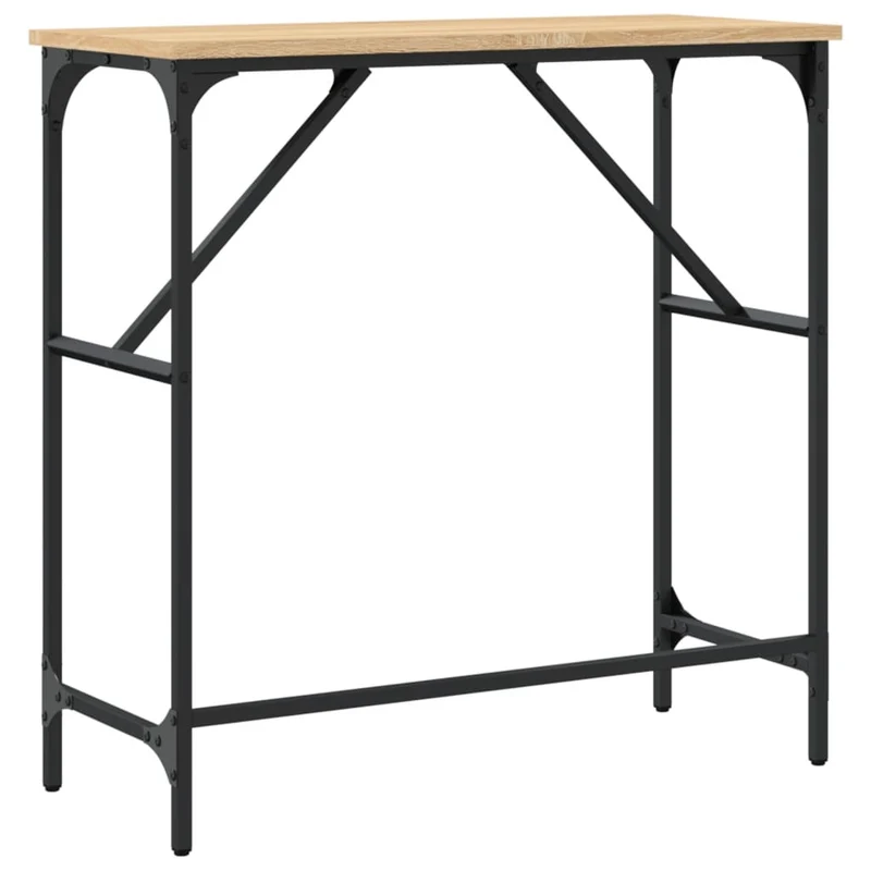 Table d'appoint style industriel 75 x 32 x 75 cm bois d'ingénierie et métal DEC031953
