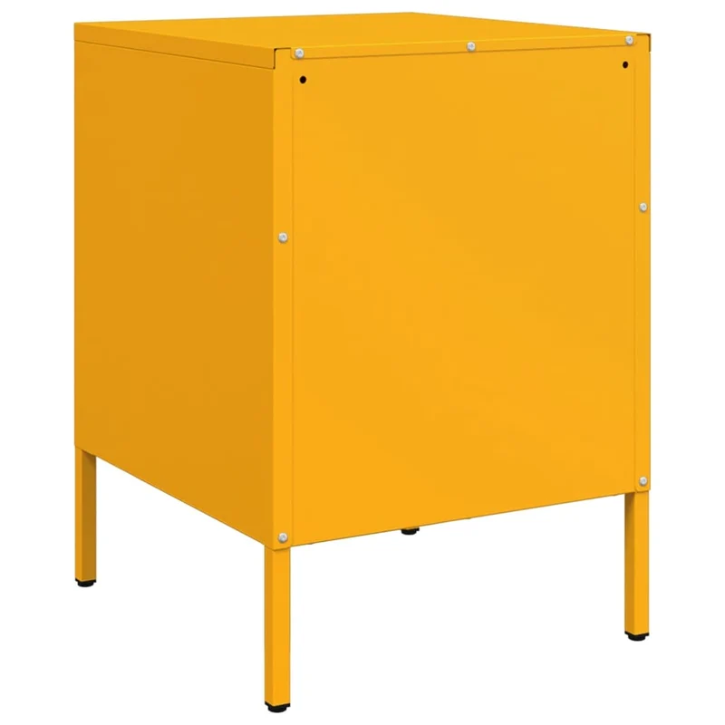 Lot de 2 tables de chevet avec compartiment avec porte 36 x 39 x 50,5 cm acier jaune moutarde DEC035426