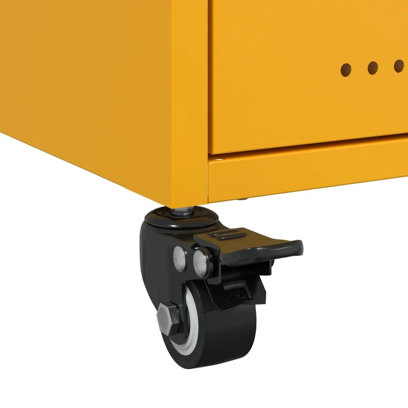 Lot de 2 tables de chevet avec tiroir et compartiment ouvert 36 x 39 x 43,5 cm acier jaune moutarde DEC035424