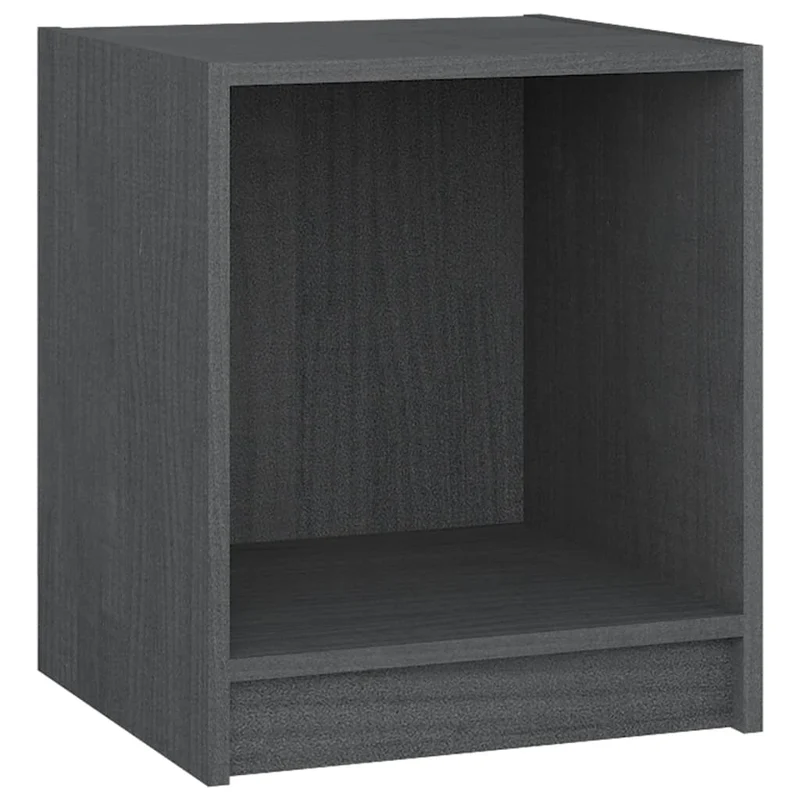 Lot de 2 tables de chevet avec compartiment ouvert 35,5 x 33,5 x 41,5cm bois de pin gris DEC035310