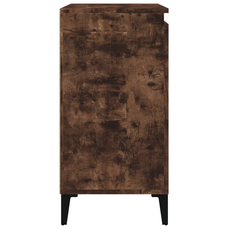 Lot de 2 tables de chevet avec étagères avec porte 40 x 35 x 70 cm bois d'ingénierie marron et métal DEC035110