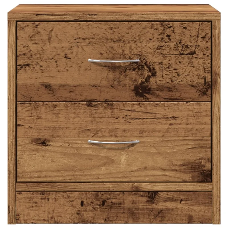 Table de chevet avec deux tiroirs 40 x 30 x 40 cm bois d'ingénierie marron DEC034715