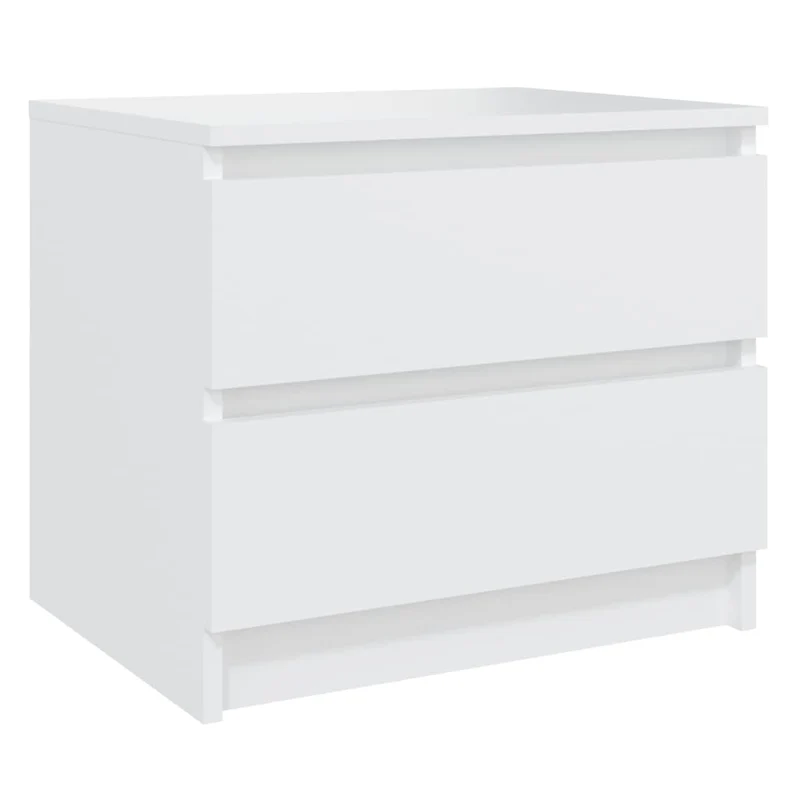Lot de 2 tables de chevet avec tiroirs 50 x 39 x 43,5 cm aggloméré blanc DEC034974