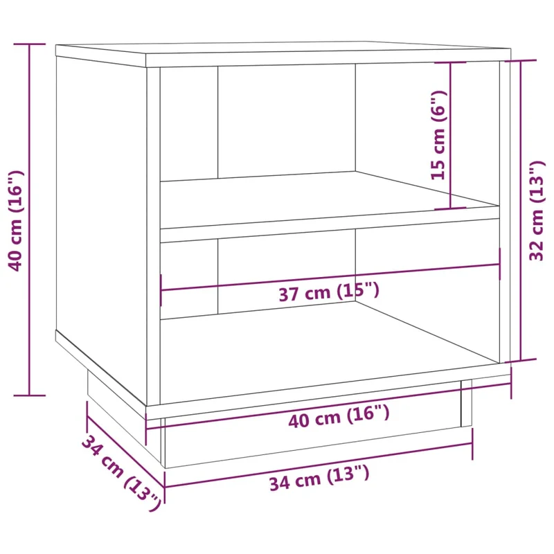 Lot de 2 tables de chevet avec étagères 40 x 34 x 40 cm bois de pin blanc DEC034905