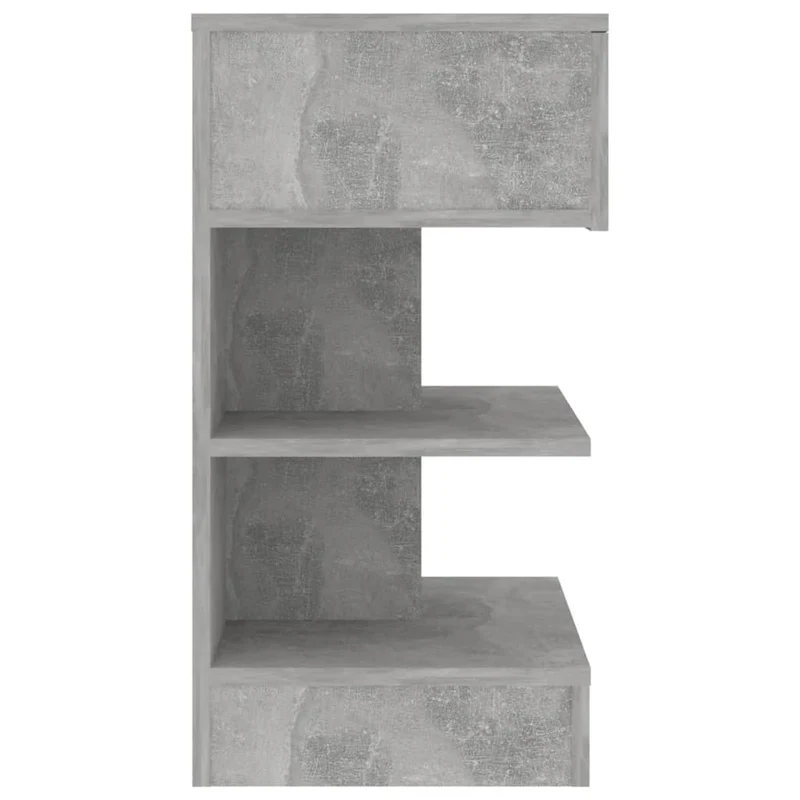 Lot de 2 tables de chevet avec étagères 40 x 35 x 65 cm en bois d'ingénierie gris DEC035379