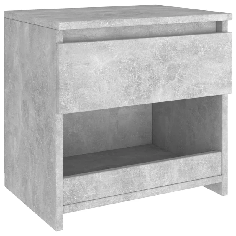 Lot de 2 tables de chevet avec tiroir et compartiment ouvert 40 x 30 x 39 cm aggloméré gris DEC035348