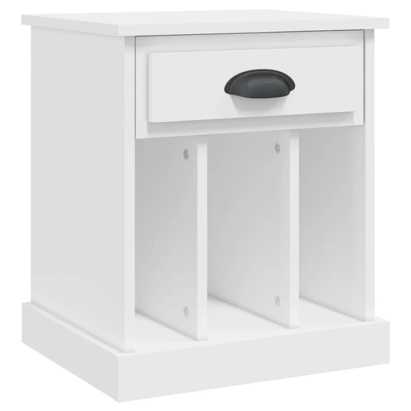 Lot de 2 tables de chevet avec tiroir et 3 compartiments 43 x 36 x 50 cm bois d'ingénierie blanc DEC034967