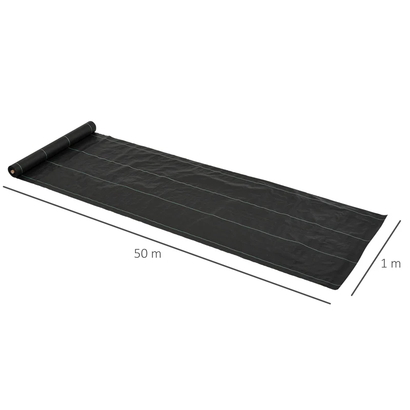 Lot de 2 toiles de paillage anti mauvaises herbes 50 x 100 cm perméables indéchirables polyvalentes jardin en PP noir 21_0004385