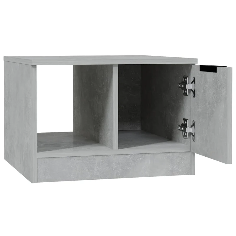 Table basse avec deux compartiments design moderne 50 x 50 x 36 cm bois d'ingénierie gris DEC039289