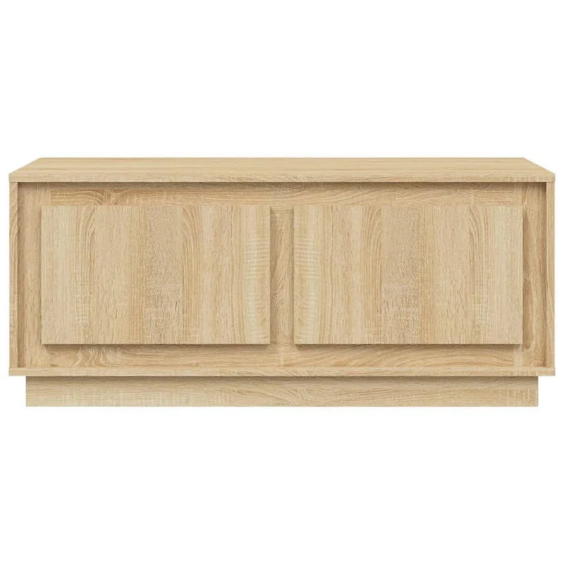 Table basse 2 compartiments design moderne et fonctionnel 102 x 50 x 44 cm bois d'ingénierie couleur chêne DEC038907