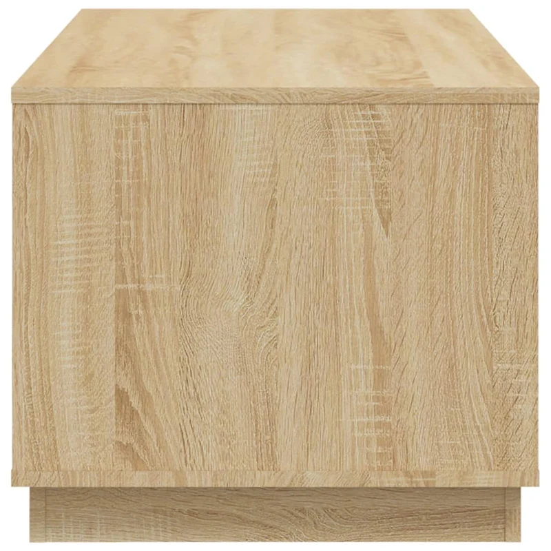 Table basse 2 compartiments design moderne et fonctionnel 102 x 50 x 44 cm bois d'ingénierie couleur chêne DEC038907