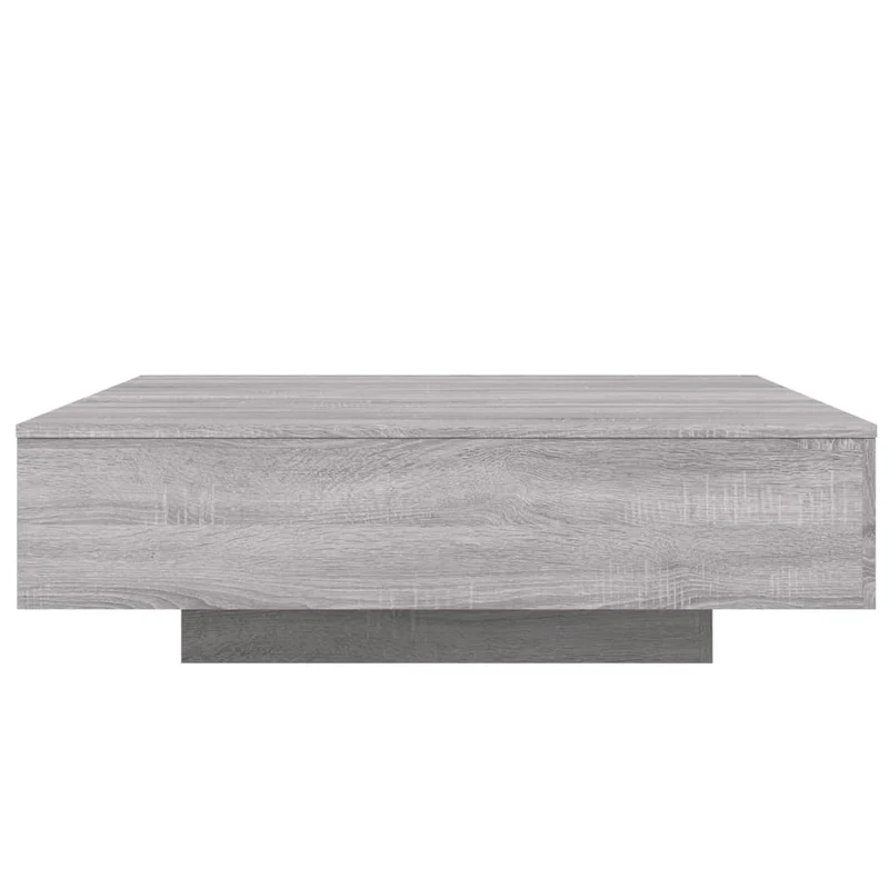 Table basse de salon design moderne avec lumières LED 100 x 100 x 31 cm bois d'ingénierie gris DEC037688