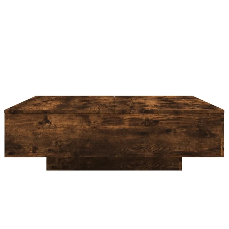 Table basse de salon design moderne avec lumières LED 100 x 100 x 31 cm bois d'ingénierie marron DEC037615