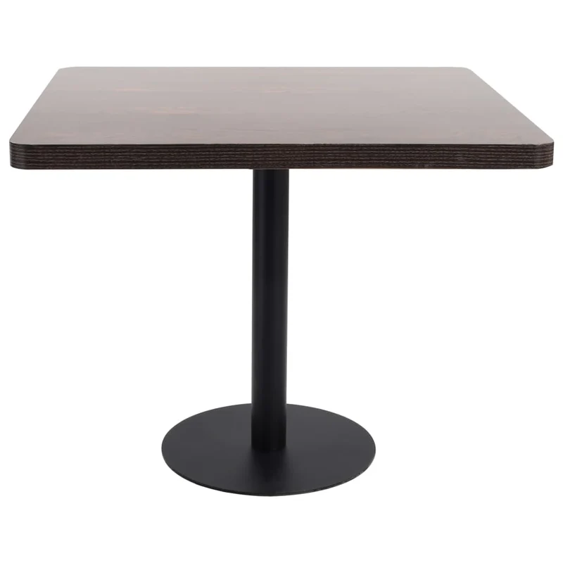 Table d'appoint auxiliaire design bistro 80 x 80 cm MDF marron et acier DEC036577