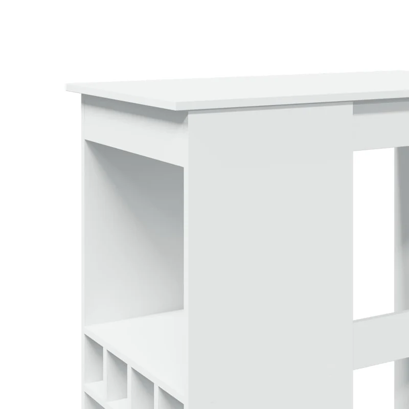 Table d’appoint multifonction avec étagères 90 x 47,5 x 103,5 cm en bois d'ingénierie blanc DEC036357