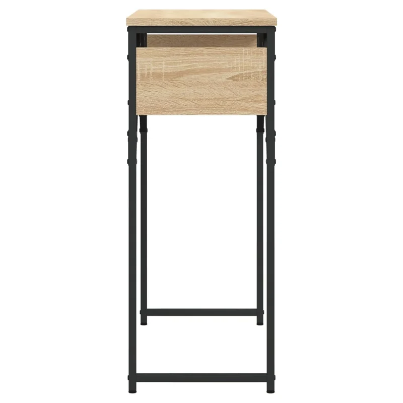 Table console avec étagère style industriel 75 x 30 x 75 cm bois d'ingénierie couleur chêne et métal DEC031648