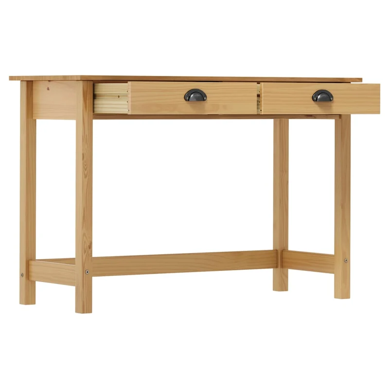 Meuble console d'entrée moderne avec tiroirs 110 x 45 x 74 cm bois de pin marron miel DEC032026