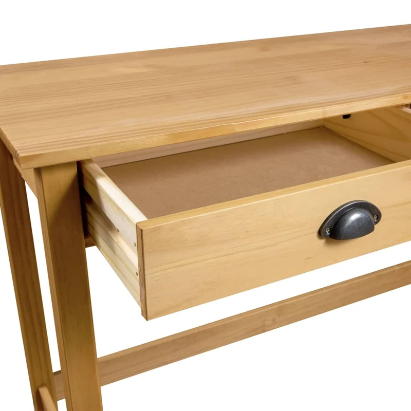 Meuble console d'entrée moderne avec tiroirs 110 x 45 x 74 cm bois de pin marron miel DEC032026